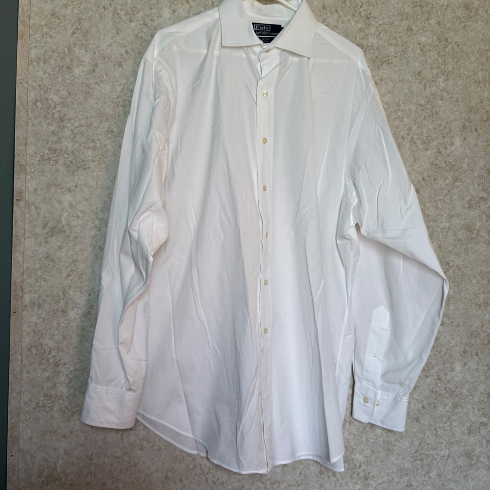 Polo Ralph Lauren Regent Classic Fit White Dress Shirt 17.5 34/35 Mens LS